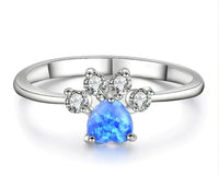 Blue Fire Paw Shaped Ring