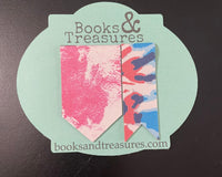 Magnetic Faux Leather Bookmarks in Tie-Dye