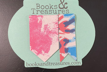 Magnetic Faux Leather Bookmarks in Tie-Dye