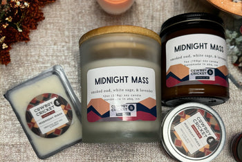 Midnight Mass Soy Candles and Melts - Smoked Oud, White Sage, & Lavender - Netflix Inspired