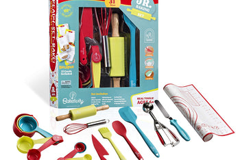 Baketivity 31 Piece Kids Cooking and Baking Set with Recipe Cards