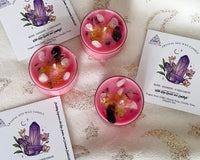 Amethyst and Rose Quartz Soy Wax Candle 'Rose • Jasmine • Cardamom' (Set of Three Candles) by FFB