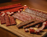 Snack Size: Boozy Jerky Style Steak Strip & Snack Stick Variety 6 Packages // 15 Servings