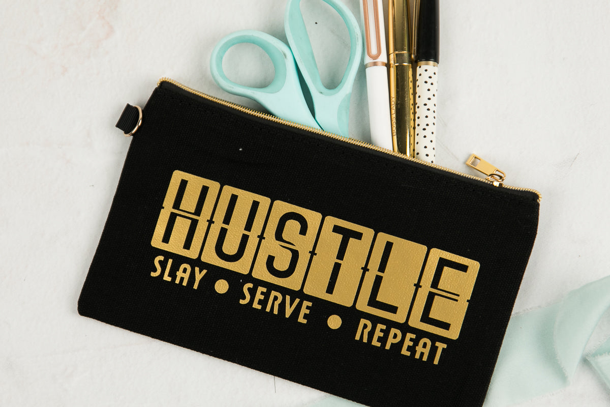 Image of HUSTLE Gold Zipped Pouch