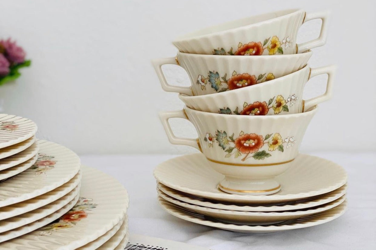 Vintage teacups and on sale saucers