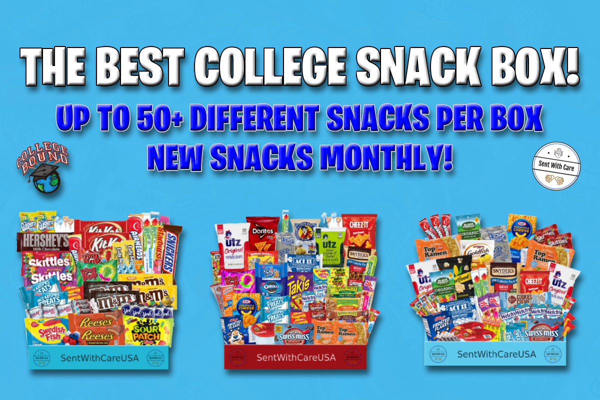 American Snack Box Candy Gift Box College Care Package for Him, for Her  Snack Basket Gift Freshman Survival Kit College Gifts Card 