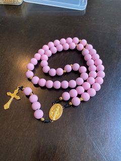 Image of "Gospel on the Beads" Light Pink Rosary by Natasha Conrad