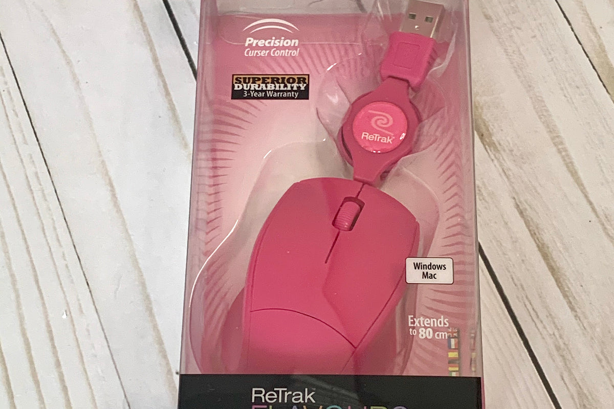 Image of Re-Trak Retractable Mouse - Hot Pink