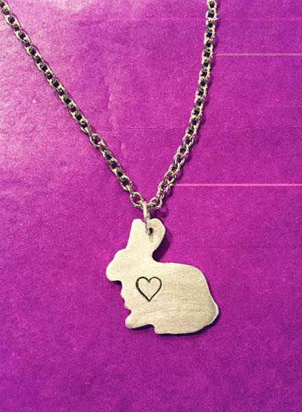 Image of Exclusive Christy Robinson Mini Bunny Necklace with Heart